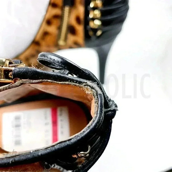 Nine West Cheetah Animal Print Leather High Heel Size 8 - Picture 3 of 6